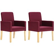 Dining chairs 2 pcs burgundy faux leather - Dining Chair