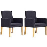 Dining chairs 2 pcs dark gray textile upholstery - Dining Chair