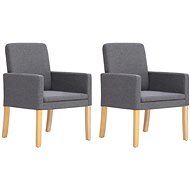 Dining chairs 2 pcs light gray textile upholstery - Dining Chair