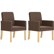 Dining chairs 2 pcs brown textile upholstery - Dining Chair