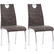 Dining chair 2 pcs brown faux leather - Dining Chair