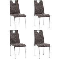 Dining chair 4 pcs brown faux leather - Dining Chair