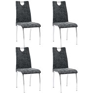 Dining chair 4 pcs black faux leather - Dining Chair