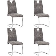 Dining chair 4 pcs brown faux leather - Dining Chair