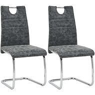 Dining chair 2 pcs black faux leather - Dining Chair