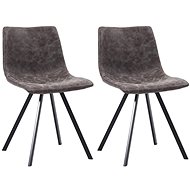 Dining chair 2 pcs brown faux leather - Dining Chair