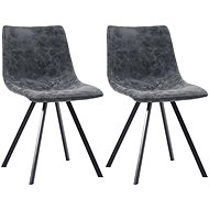 Dining chair 2 pcs black faux leather - Dining Chair
