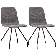 Dining chair 2 pcs dark brown faux leather - Dining Chair