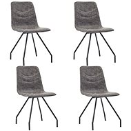 Dining chair 4 pcs dark brown faux leather - Dining Chair