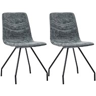 Dining chair 2 pcs black faux leather - Dining Chair
