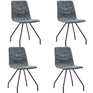 Dining chair 4 pcs black faux leather - Dining Chair