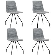 Dining chair 4 pcs dark gray faux leather - Dining Chair
