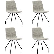 Dining chair 4 pcs gray faux leather - Dining Chair