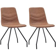 Dining chair 2 pcs brown faux leather - Dining Chair