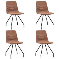 Dining chair 4 pcs brown faux leather - Dining Chair