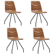 Dining chairs 4 pcs cognac artificial leather - Dining Chair