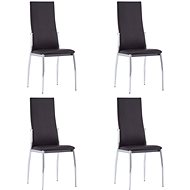 Dining chair 4 pcs brown faux leather - Dining Chair