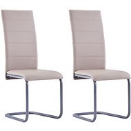 Cantilever dining chairs 2 pcs cappuccino faux leather - Dining Chair