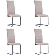 Cantilever dining chairs 4 pcs cappuccino faux leather - Dining Chair