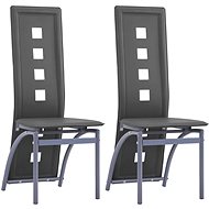 Dining chair 2 pcs gray faux leather - Dining Chair