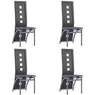 Dining chair 4 pcs gray faux leather - Dining Chair