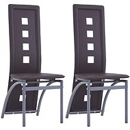 Dining chair 2 pcs brown faux leather - Dining Chair