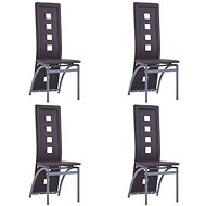 Dining chair 4 pcs brown faux leather - Dining Chair