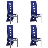 Dining chair 4 pcs blue faux leather - Dining Chair