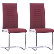 Cantilever dining chairs 2 pcs burgundy textile - Dining Chair