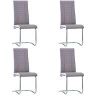 Cantilever dining chairs 4 pcs taupe textile - Dining Chair