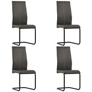 Cantilever dining chairs 4 pcs brown faux leather - Dining Chair