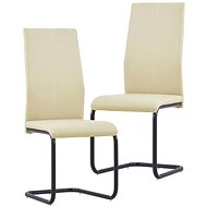Cantilever dining chairs 2 pcs cappuccino faux leather - Dining Chair