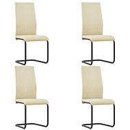 Cantilever dining chairs 4 pcs cappuccino faux leather - Dining Chair