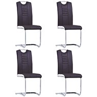 Cantilever dining chairs 4 pcs brown faux leather - Dining Chair