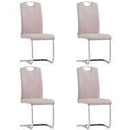 Cantilever dining chairs 4 pcs cappuccino faux leather - Dining Chair