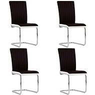 Cantilever dining chairs 4 pcs brown faux leather - Dining Chair