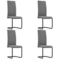 Cantilever dining chairs 4 pcs light gray textile - Dining Chair