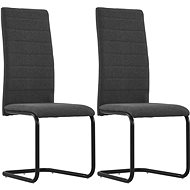 Cantilever dining chairs 2 pcs dark gray textile - Dining Chair