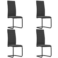 Cantilever dining chairs 4 pcs dark gray textile - Dining Chair