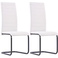 Cantilever dining chairs 2 pcs cream textile - Dining Chair