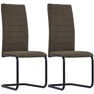 Cantilever dining chairs 2 pcs brown textile - Dining Chair