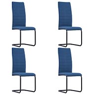 Cantilever dining chairs 4 pcs blue textile - Dining Chair