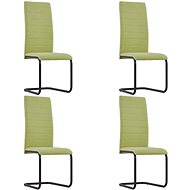 Cantilever dining chairs 4 pcs green textile - Dining Chair
