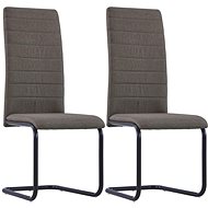 Cantilever dining chairs 2 pcs taupe textile - Dining Chair