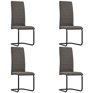 Cantilever dining chairs 4 pcs taupe textile - Dining Chair