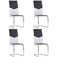 Cantilever dining chairs 4 pcs black faux leather - Dining Chair