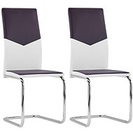 Cantilever dining chairs 2 pcs brown faux leather - Dining Chair