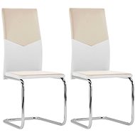 Cantilever dining chairs 2 pcs cappuccino faux leather - Dining Chair