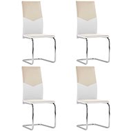 Cantilever dining chairs 4 pcs cappuccino faux leather - Dining Chair