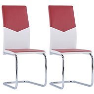 Cantilever dining chairs 2 pcs burgundy faux leather - Dining Chair